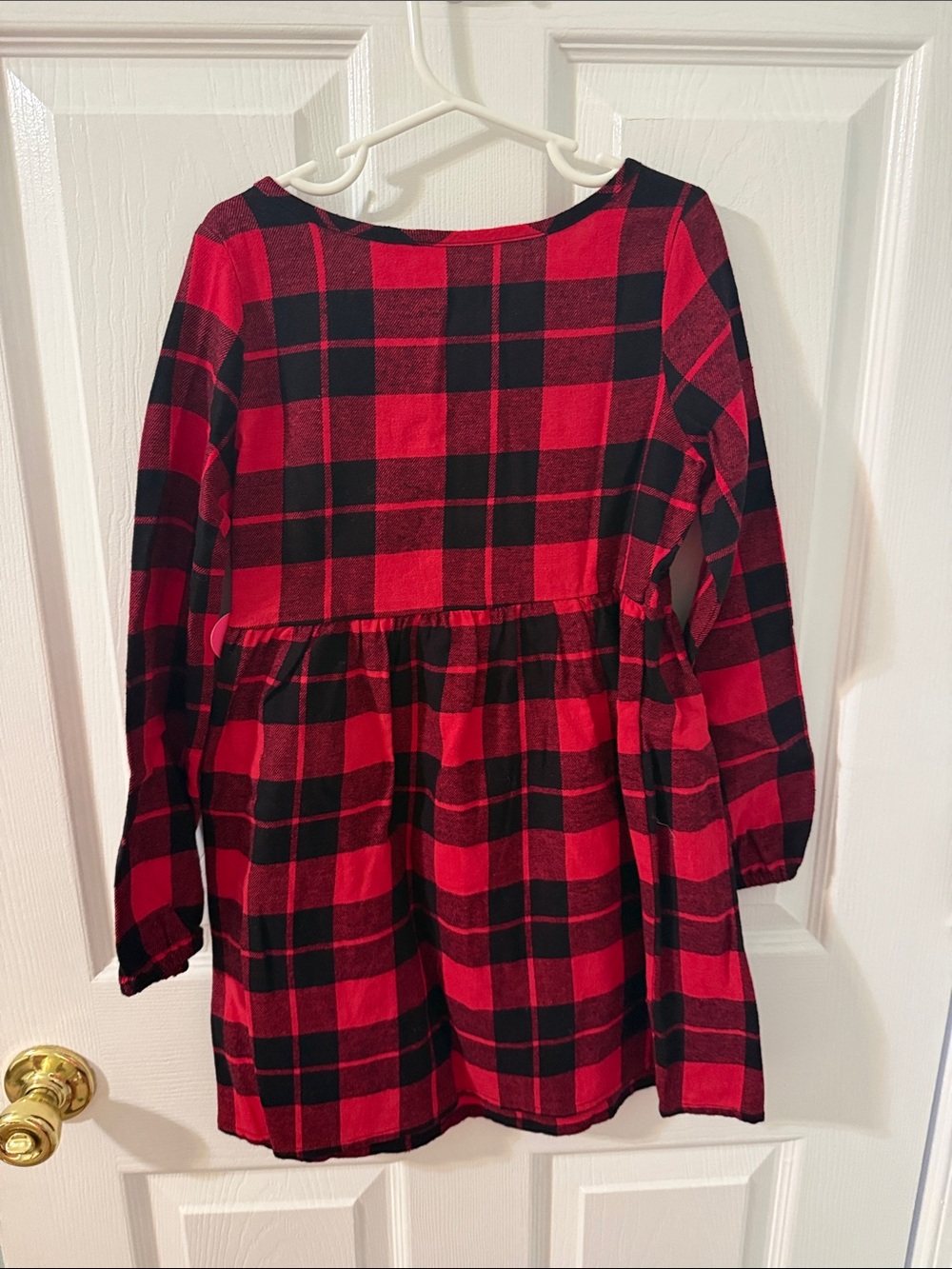 The Children's Place Red & Black Plaid Button-Front Dress - Picture 2 of 4